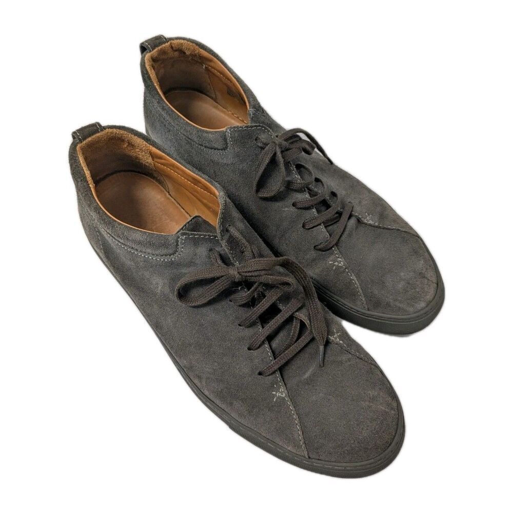 CQP Gray Genuine Leather Italian Suede Sneakers sz 12/46 Made in Portugal Preppy